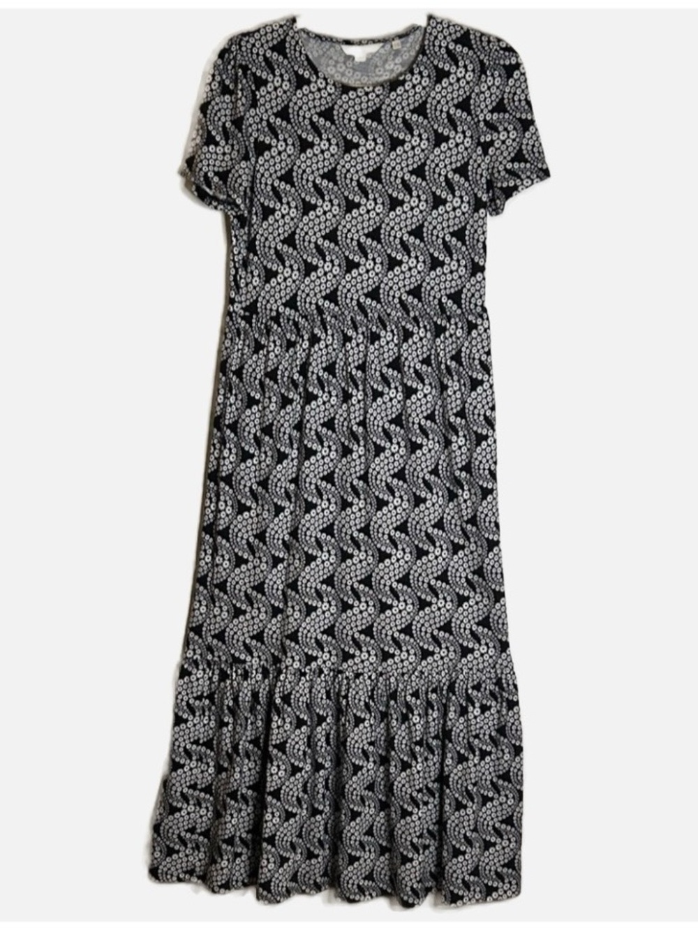 BODEN Emma Black and White Geometric Midi Dress SZ 4L